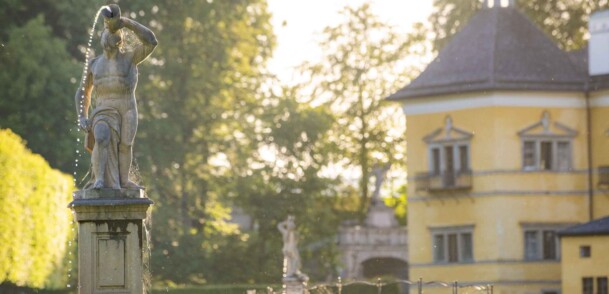    Gargoyle figure in Hellbrunn Palace Park 